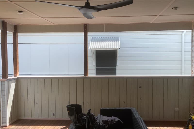 Deck enclosure, Northside — before