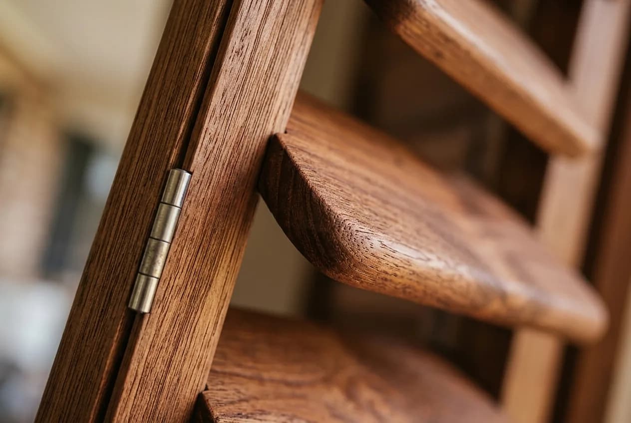 Close detail of a Western Red Cedar shutter panel showing the grain