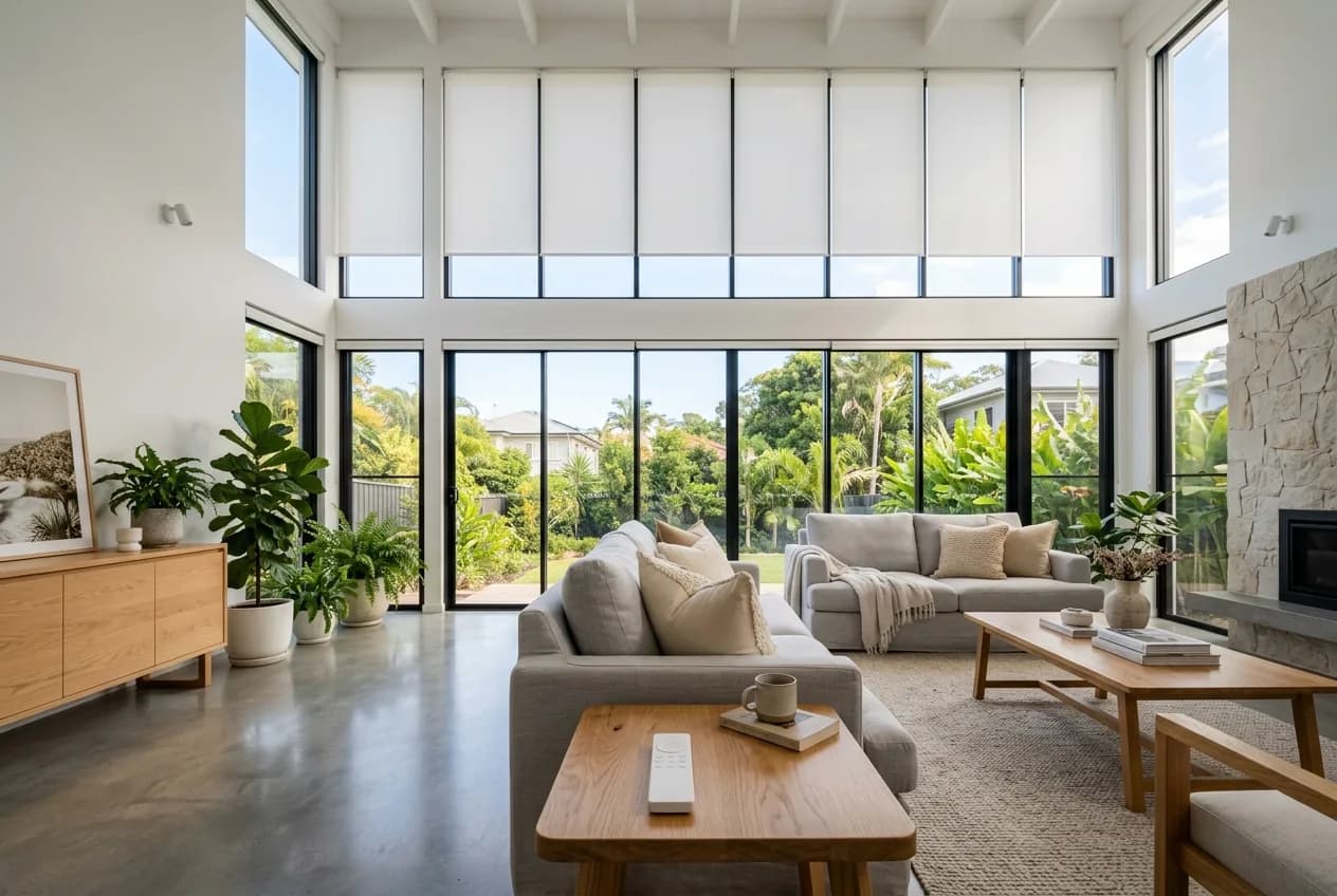 Motorised blinds on high windows